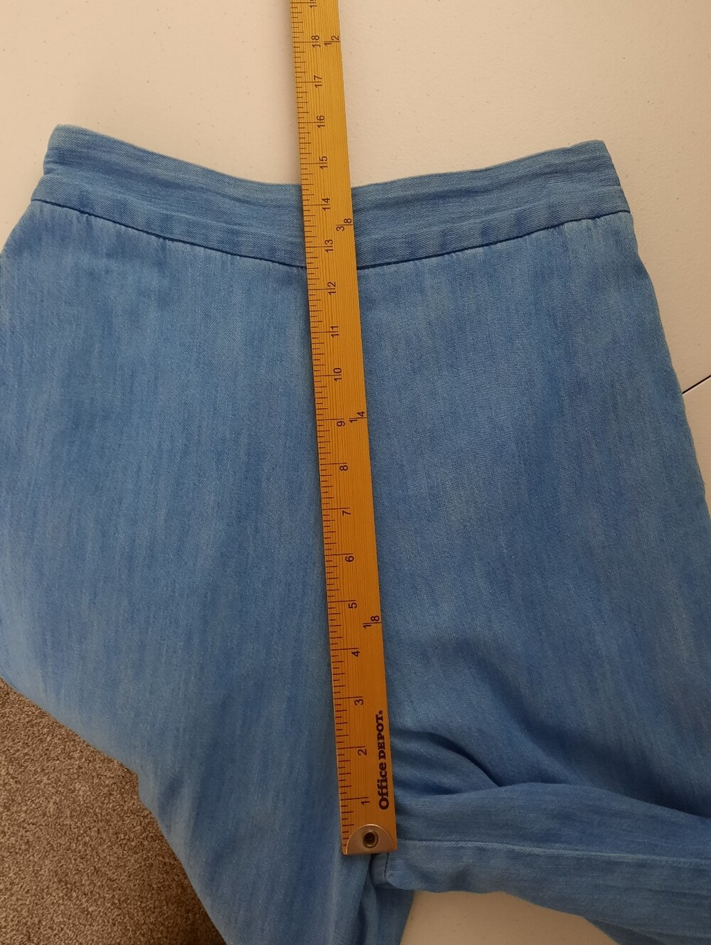 Madewell Chambray Huston High Rise Pull On Wide Leg Crop Pants size Small - Picture 12 of 16